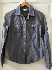 Calvin Klein Hemd mit Knopfleiste Damen Größe XS Rollriegel Langarm Blau Taschen - Bild 1 von 17