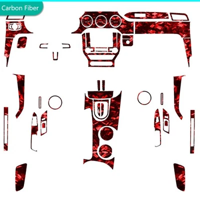 Kits completos de molduras interiores de fibra de carbono forjada roja de 60 piezas para Ford Mustang 2015-2022 Foto 1 de 4