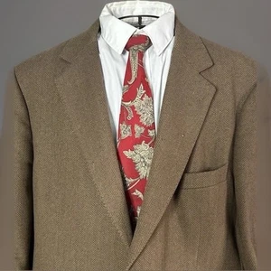 Johnstons Herren 100% Kaschmir Braun Sakko Vintage Größe Made in Scotland 50R - Bild 1 von 9