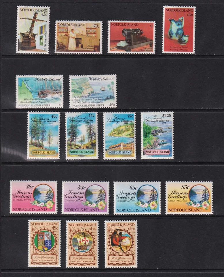 Isla Norfolk - 5 juegos como nuevos, NH de 1991-92, cat. $34,45 Foto 1 de 1