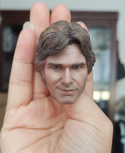 1/6 Male Smiling Han Solo Head Sculpt Carving Model For 12''Action Figure Body - Picture 1 of 5