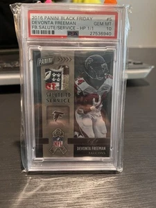 2016 Panini Black Friday Devonta Freeman Salute To Service Hyperplaid 1/1 - Picture 1 of 4