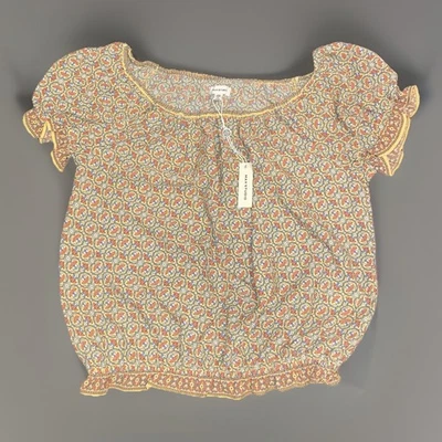 Blusa Max Studio NUEVA CON ETIQUETAS Floral Calada Manga Corta - Talla XS Foto 1 de 4