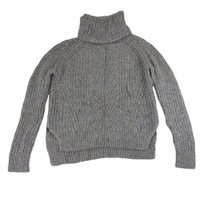 Madewell Colorfleck gerippter Rollkragen Pullover Seide Wolle Damen XS grau gesprenkelt - Bild 1 von 9