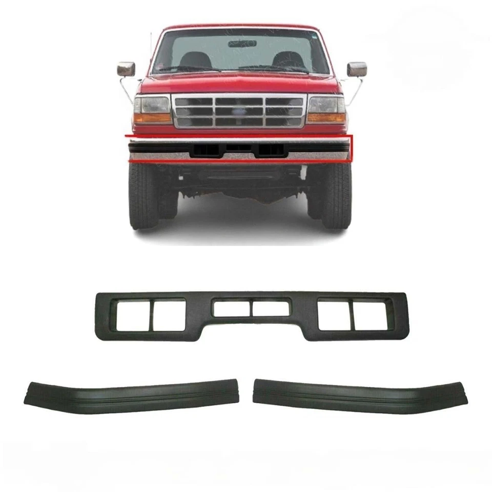Front Bumper Molding Trim Kit 1992-1997 Ford F-150 F-250 F-350 / Bronco - Imagem 1 de 1