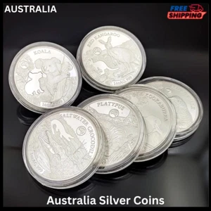 6Pcs 2019 Australia Silver Coins Koala Saltwater Crocodie Kangaroo Snake 1 OZ An - Picture 1 of 8