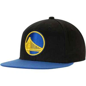 Men's Mitchell & Ness Black/Royal Golden State Warriors Logo Snapback Hat - Picture 1 of 4