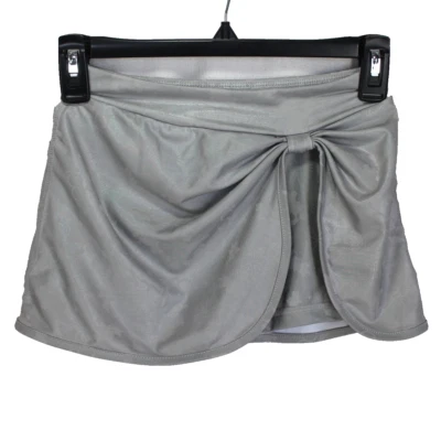 Disney 100 Years Skort Girls Size 7/8 Shiny Gray Pull On Shorts with Skirt - Image 1 of 4
