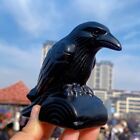 1Pc Natural Obsidian Crow Hand Carved Carved Crysta Decoration Reiki Heal Gifts