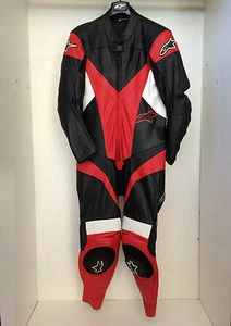Tuta Pelle Alpinestars Suit, colore rosso/nero/bianco, TG: 52. - Foto 1 di 1