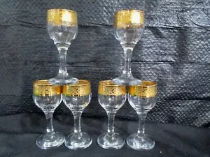 Cristalleria Fratelli Fumo - Borde Oro 24K - Copas de Vino - Juego de 6 - Imagen 1 de 8