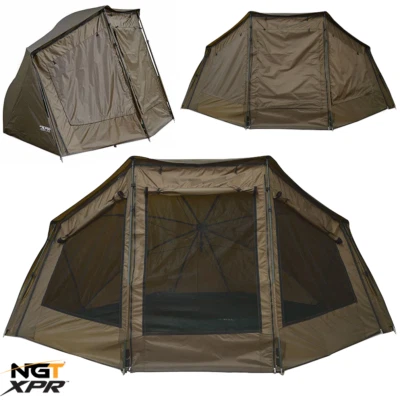 NGT XPR Brolly Shelter System Carp Fishing Shelter Bivvy 60" With Storm Poles - Image 1 of 4