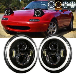 2x Faros LED Ojo de Ángel 300W 7 pulgadas para 90-97 Mazda Miata MX5 MX-5 H6024 - Imagen 1 de 12