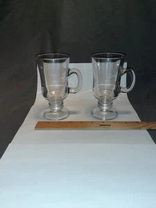 Lot of 2 Irish Coffee Mugs Glasses Clear 6" Tall Beer Mug FAST SHIPPING - Picture 1 of 17