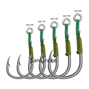 20/50pcs Assist Jig Fishing Hooks Saltwater Jig Hooks Strong Line Assist Hook - Picture 1 of 17