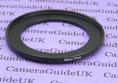 58mm to 77mm Male-Female Stepping Step Up Filter Ring Adapter 58mm-77mm  - Image 1 of 2
