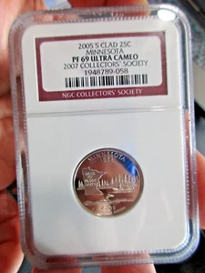 2005 S clad 25c Minnesota Proof NGC PF 69 ULTRA CAMEO 2007 Collector's society - Picture 1 of 9
