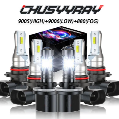 FOR Saturn SW1 SW2 1996-2001 LED Headlight High/Low Fog Light Bulbs Kit 6000K - Image 1 of 4