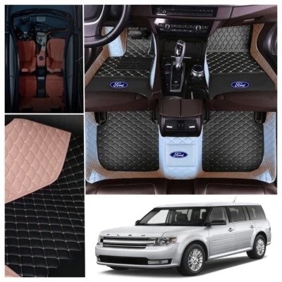 Alfombrillas de coche hechas a mano para Ford Flex 2009-2019 revestimiento de carga alfombras 3 filas Foto 1 de 4
