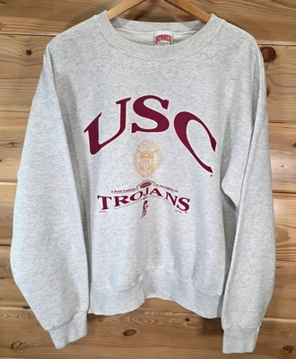 VTG Nutmeg USC Trojans Sweatshirt Crewneck Men Large 90s Stain READ - Image 1 of 4