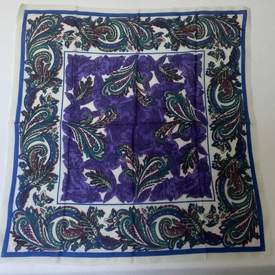 Cachecol Glentex acrílico 30” x 30” roxo vintage feito no Japão multi - Imagem 1 de 4