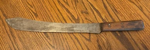 Antiguo cuchillo de carnicero de acero al carbono con divisor de cordero de 19,75" Rochester NY - Imagen 1 de 9