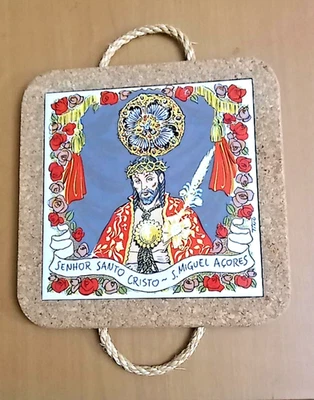De colección. Azulejo Cerámico TRIVET Respaldo Corcho Señor Santo Cristo - S. Miguel Acores 7" Foto 1 de 3