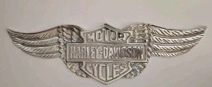 Vintage Harley Davidson Winged Bar & Shield Emblem Cast Aluminum - Picture 1 of 3
