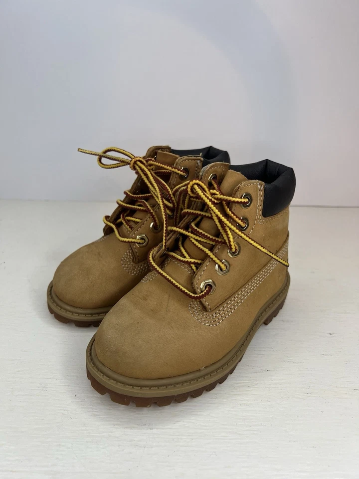 Timberland Premium Botas de Trabajo Niño Pequeño 6 Cuero Tostado Trigo Nubuck 12809 3745 Foto 1 de 4