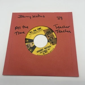 1958 Johnny Mathis All the time / Teacher Teacher 45 RPM Columbia Record - Picture 1 of 3
