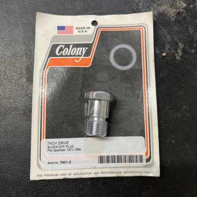 Tacómetro Colony Drive Blockoff Plug Cromo #7401-2 Harley Davidson Sportster Foto 1 de 3