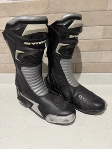 Spada Sport Leather Motorcycle Boots Black Waterproof Breathable EUR43 UK9 - Picture 1 of 13