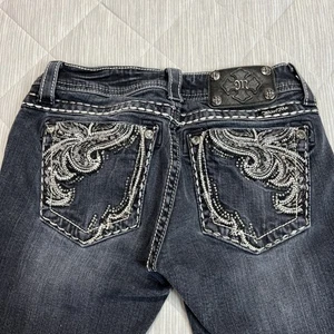 Miss Me Jeans Damen 27 x 29 verwaschen schwarz verziert bestickt JE563752R - Bild 1 von 23