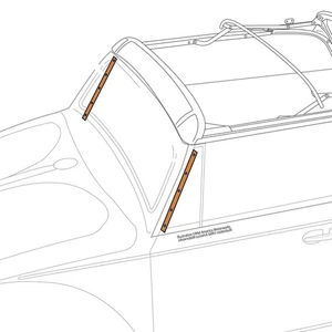 2pc Windshield Pillar Post Weatherstrip Retainers for 1973-79 T1 VW Super Beetle - Bild 1 von 2