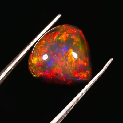 Натуральный черный опал в форме сердца кабошон драгоценный камень россыпью для изготовления ювелирных изделий - Изображение 1 из 4