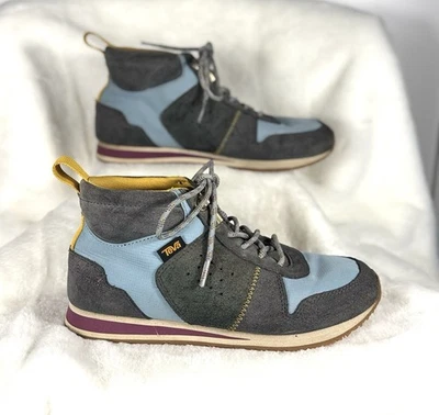 Zapatillas de senderismo Teva Midform para mujer 7 azules grises gamuza nailon zapatos para exteriores Foto 1 de 4