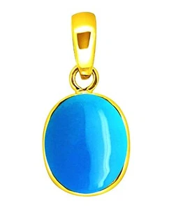  Natürlicher & Original Türkis Firoza Edelstein Anhänger in Ashtadhatu mit Labor  - Bild 1 von 3