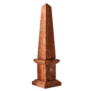 Classic Obelisk in Red Travertine Table Sculpture H 25CM - Picture 1 of 4