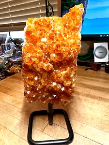 Citrine Crystal Gemstone Energizing Sunny Healer Geode With Stand Specimen 545 - Picture 1 of 12