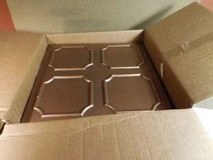 25 Antique Ceilings Copper Color Glue Up Styrofoam Ceiling Tile Faux Tin 20 x 20 - Picture 1 of 9