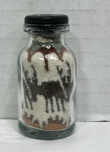 Miniature Sand Art Bottle Moose Elk Deer Buck Southwest Souvenir Collectible 2" - Picture 1 of 6