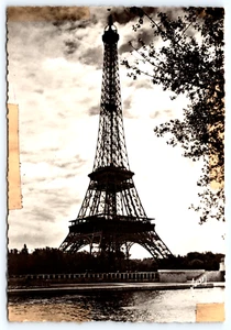 Postcard Eiffel Tower Paris France RPPC Real Photo Vintage Postcard Yvon - Picture 1 of 3