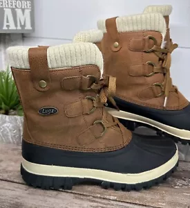 Lugz Brown Duck Boots Wm 7 Stormy Fur Insulated Waterproof Snow Rain Lace Up - Bild 1 von 8
