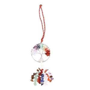 Colorful Pendant Artistic Design Natural Stone Jewelry Chakra Tree - Picture 1 of 12