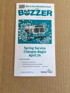 The Buzzer BC TRANSIT Translink Bus April 2017 Spring Vancouver BC Newsletter - Bild 1 von 1