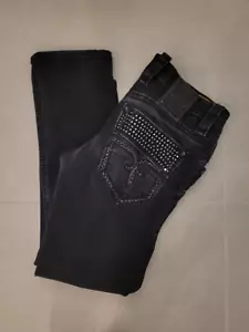 Rock Revival Travion Straight Leg Jeans w/Leather and Studs, Men s Size 31x30 - Picture 1 of 9