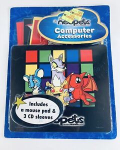 2003 Colorbok Neopets Computer Accessories Mouse Pad 3 CD Sleeves NEW ON CARD!