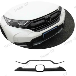 For Honda CR-V 2017-2021 ABS Glossy Black Front Bumper Mesh Grill Grille Strips - Picture 1 of 4