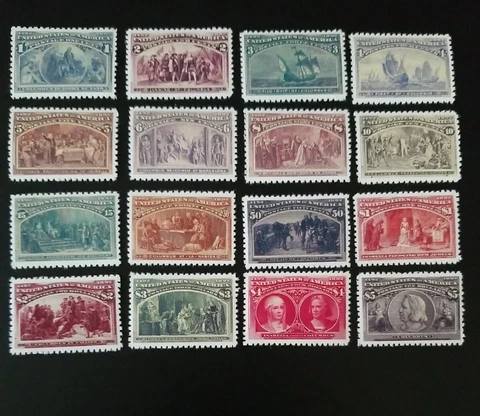 US Stamps SC# 230-245 1893 Columbian Exposition Stamp Replica Set Cover