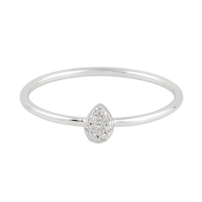 Natural Diamond Engagement Ring 18k White Gold Jewelry Gift for Women Size 7 - Image 1 of 4